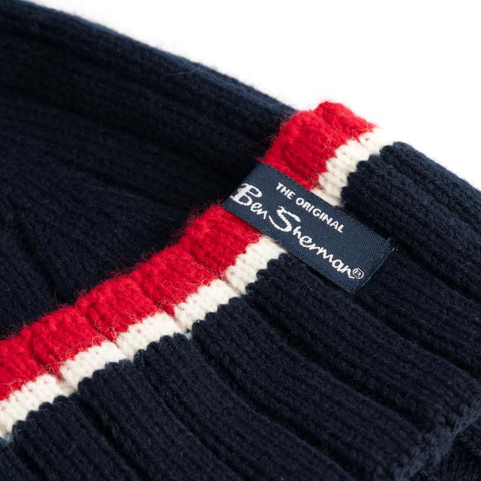 Ben Sherman® Mens Hat & Scarf Gift Set Navy Extra Image 6